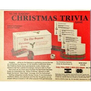 Anton's "Tis the Season Trivia Game only $19.95" Vintage Print Ad 1993